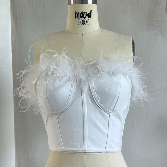 superdown Tops - Revolve feather corset top